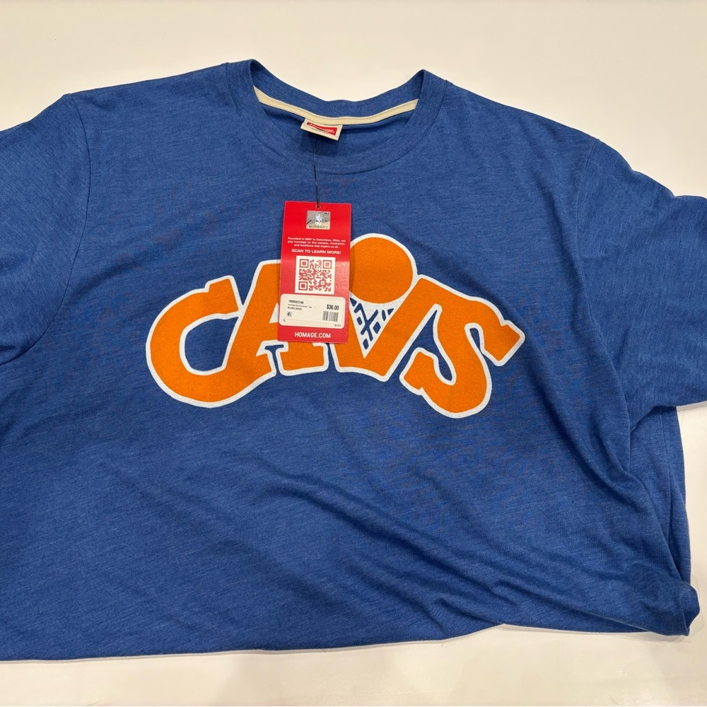 Homage Mens Blue and Orange Cavs T-Shirt